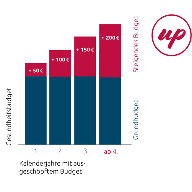 Betriebliche Krankenversicherung Feel Free up Budget als Balkengrafik